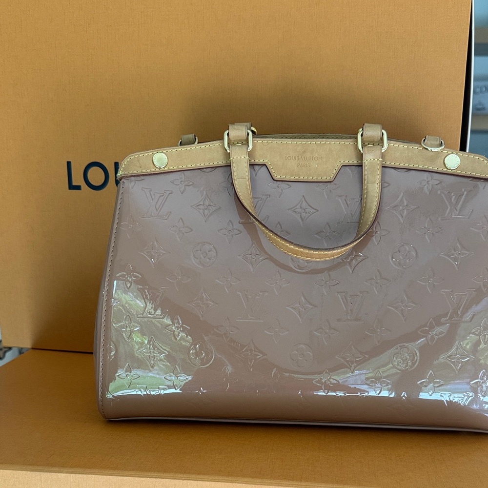 Louis Vuitton Glossy Beige Satchel